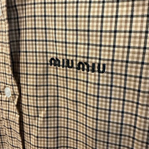 Miu Miu Plaid Dress in Brown and Black - Picture 4 of 6